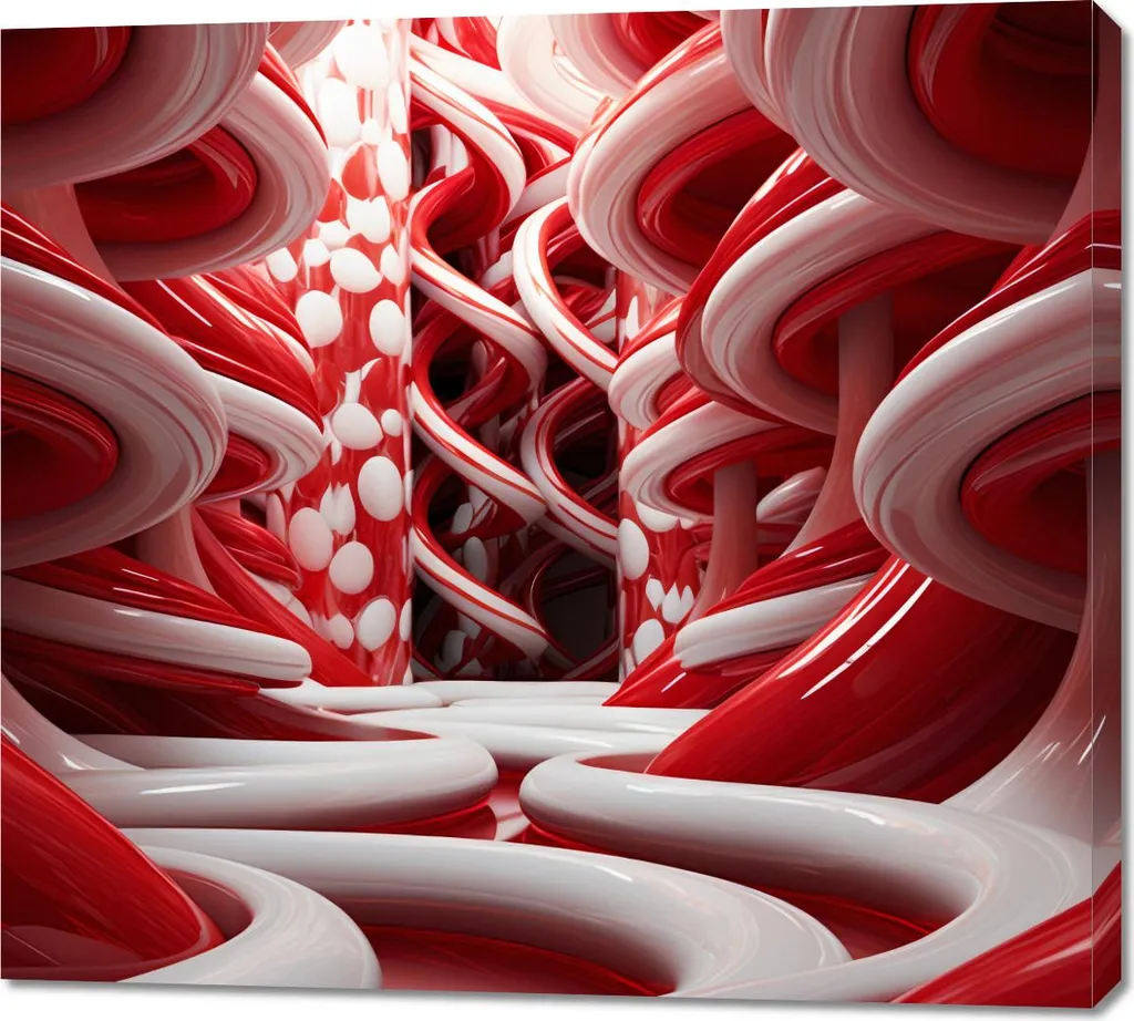 Quadro 100x90 cm Vortici Rossi - Tela Moderna per Arredo Soggiorno