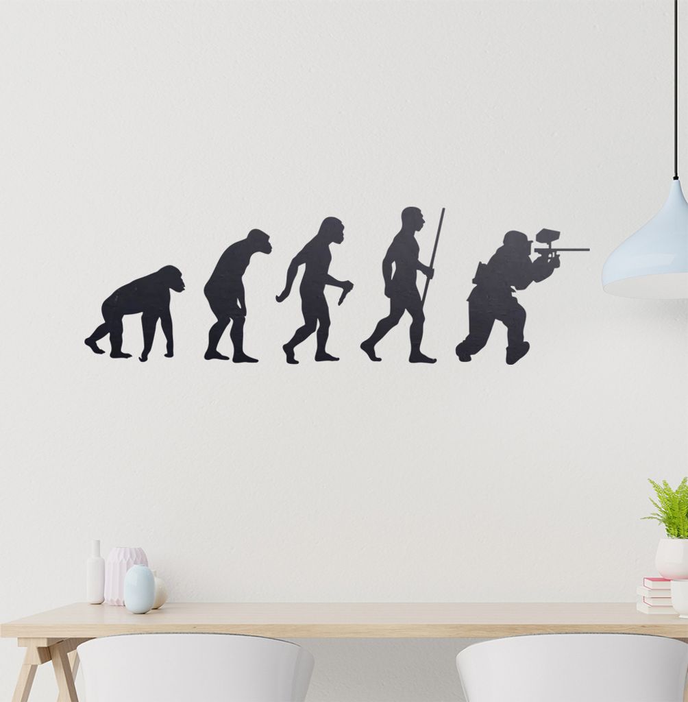 Paintballspieler Evolution Wandtattoo Wandaufkleber Wall Sticker - Dekoration, Küche, Wohnzimmer, Schlafzimmer, Badezimmer