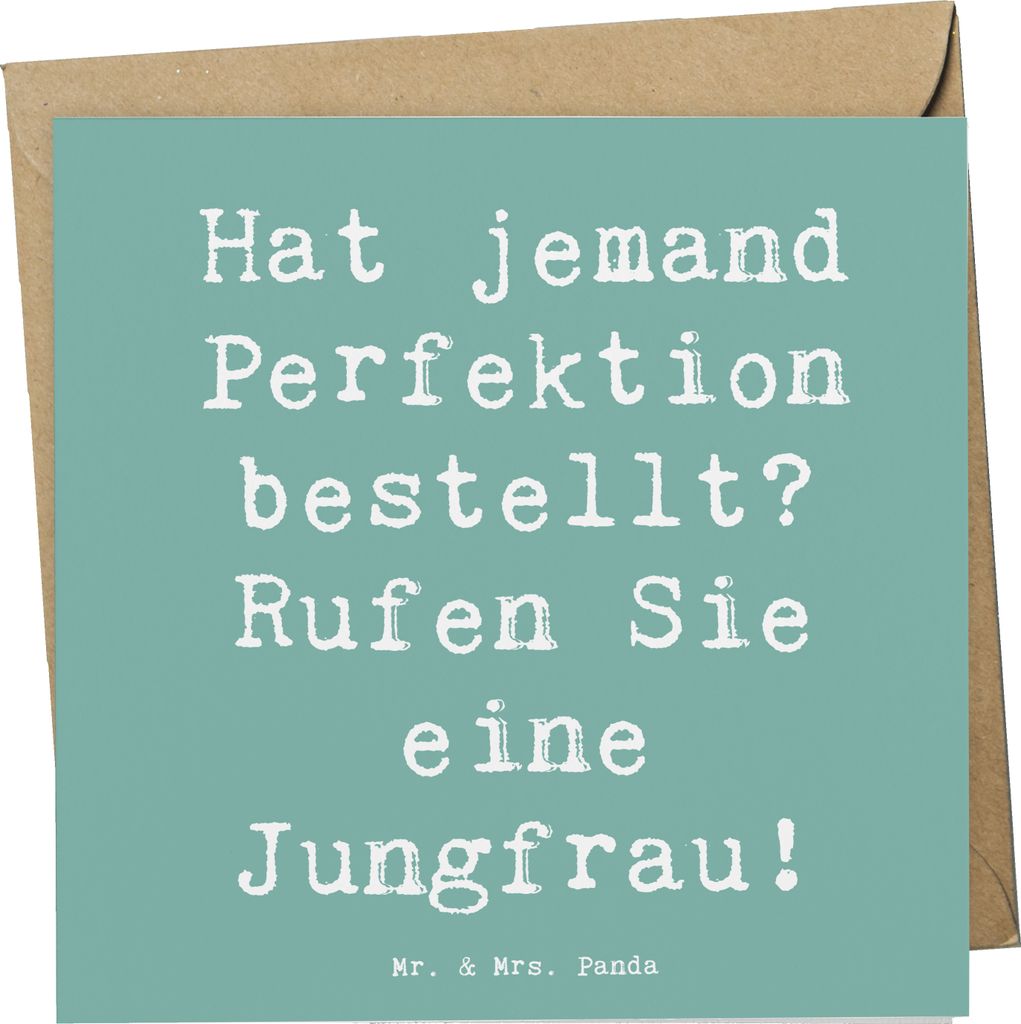 Mr. & Mrs. Panda Grußkarte Spruch Jungfrau Perfektion - Meeresbrise - Geschenk, Geschenke Sternzeichen, Astrologie, Glückwunschkarte, methodisch,...