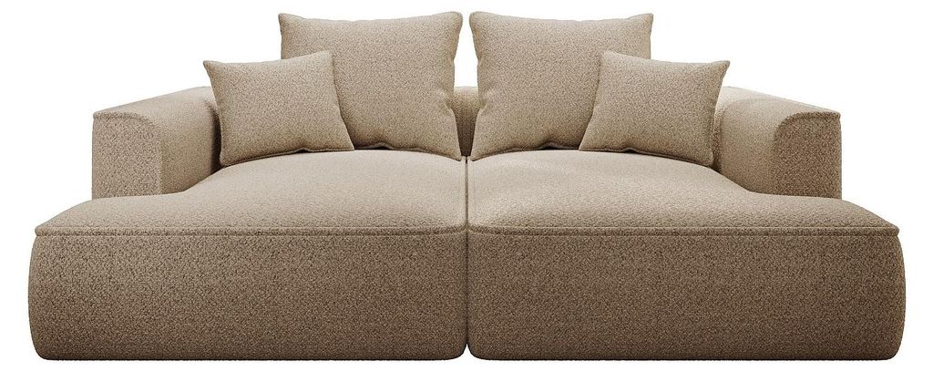 3-Sitzer-Sofa mit Komfort-Tiefsitz in taupefarben Chenille-Stoff PINETA