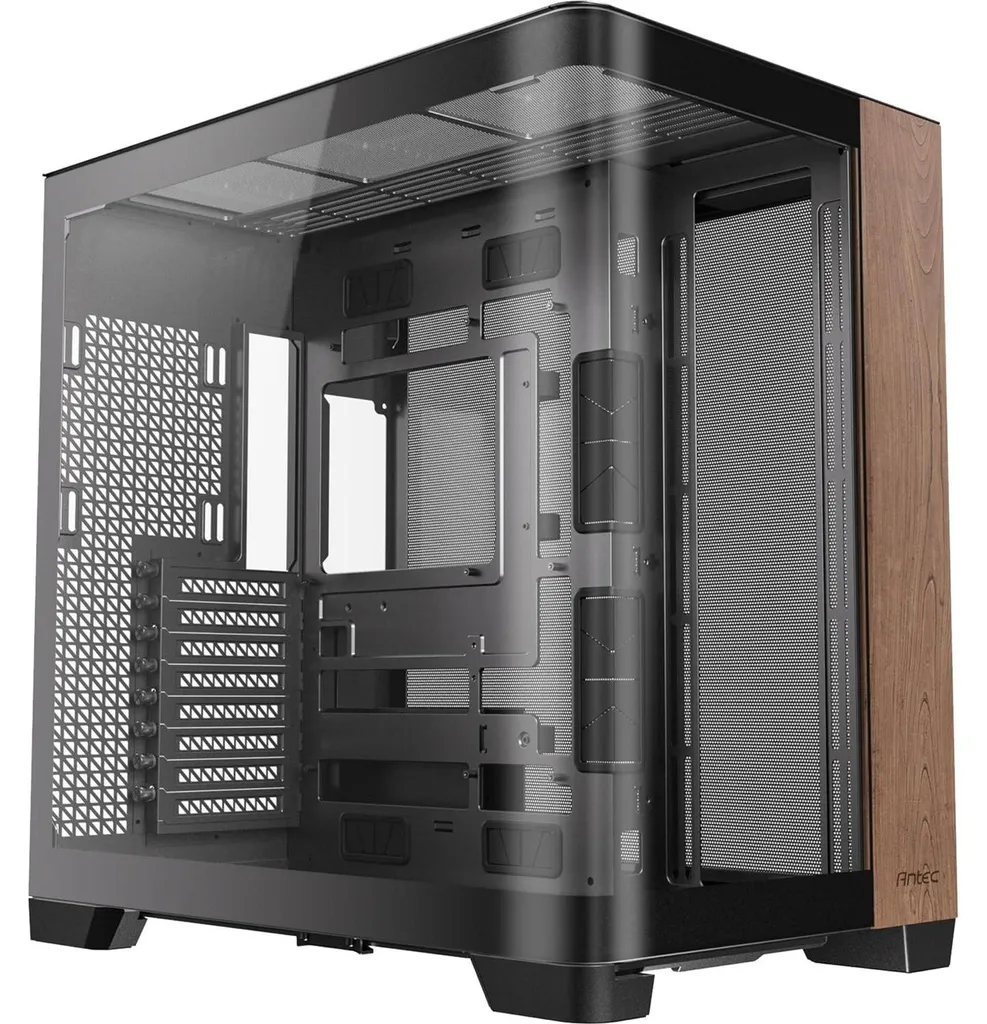 Boîtier Antec C8 Curve Wood BK avec Panneaux Incurvés et Bois Chic