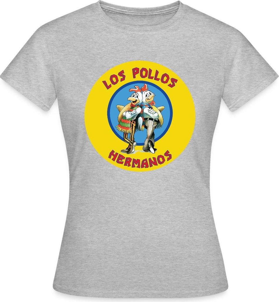 Spreadshirt Breaking Bad Los Pollos Hermanos Frauen T-Shirt, S, Grau meliert