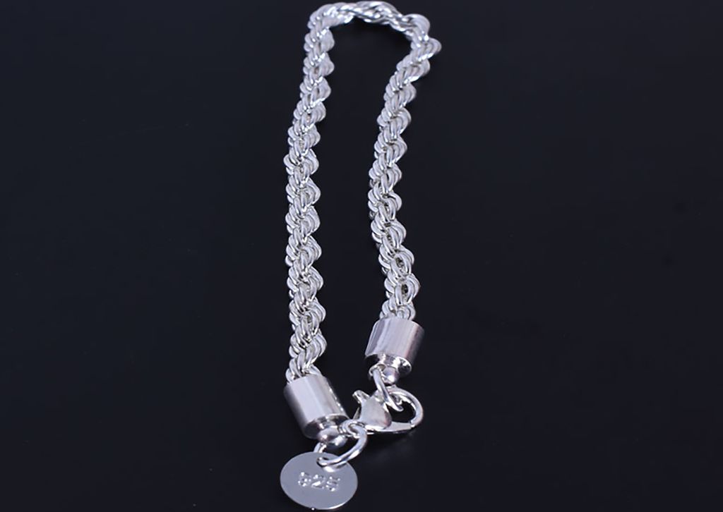 Damen-Armband aus 925er-Sterlingsilber, gedreht, mit Produktbild 
