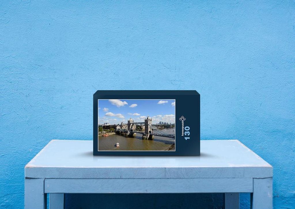 hansepuzzle 54325 - Tower Bridge Puzzle, 130 Teile, Gebäude, 28,7 x 20,0cm mit hochwertiger Aufbewahrung, Kartonbox und wiederverschließbarem Beutel