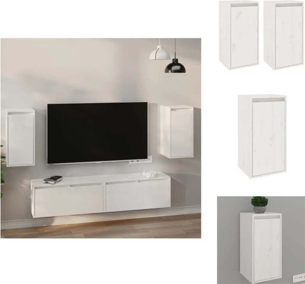vidaXL Mensole a Muro 2 pz Pino Bianco 30x30x60 cm - Salvaspazio