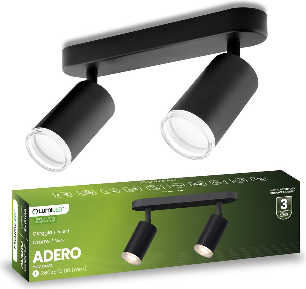 LUMILED Deckenleuchte Deckenspot, 2-flammiger verstellbarer Produktbild 