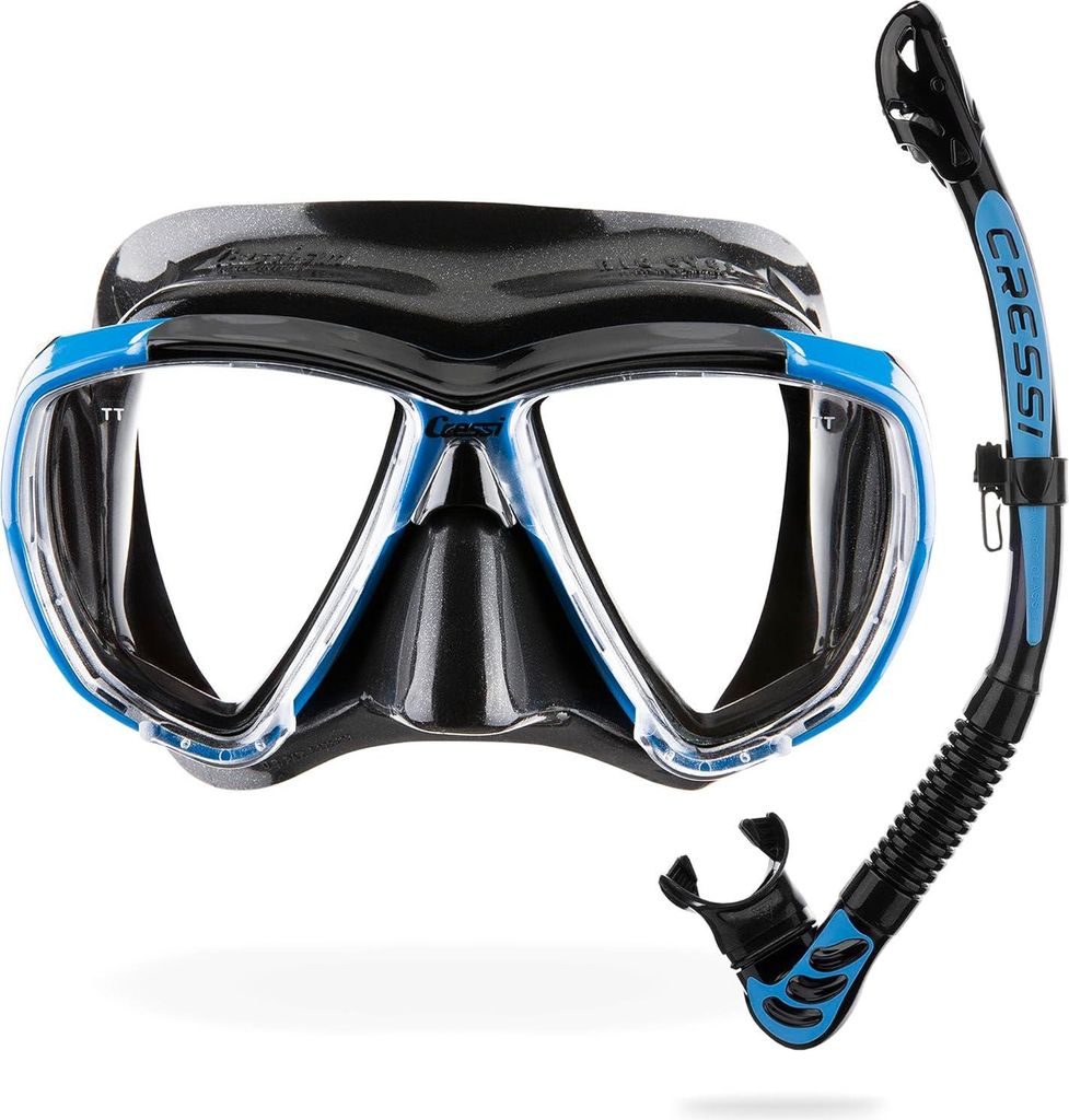 Combo Big Eyes + Alpha U.D. Uniseks-Maske mit hervorragender Sichtbarkeit und trockener Schnorchel - Ideal zum Tauchen und Schnorcheln (Einheitsgr...