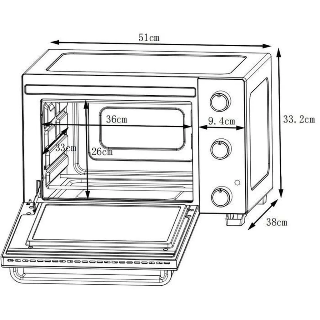 Mini-four électrique pour petits espaces avec rôtissoire et 35L - 7