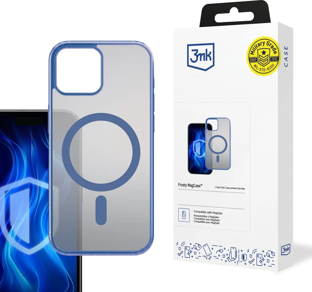 Offerta Cover iPhone 15 MagSafe 3mk Frosty Blu - Massima Resistenza
