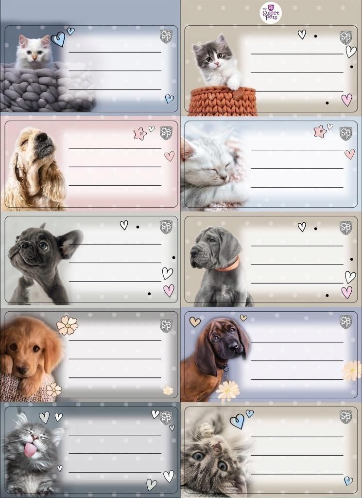 Aufkleber für Notizbücher Sweet Pets