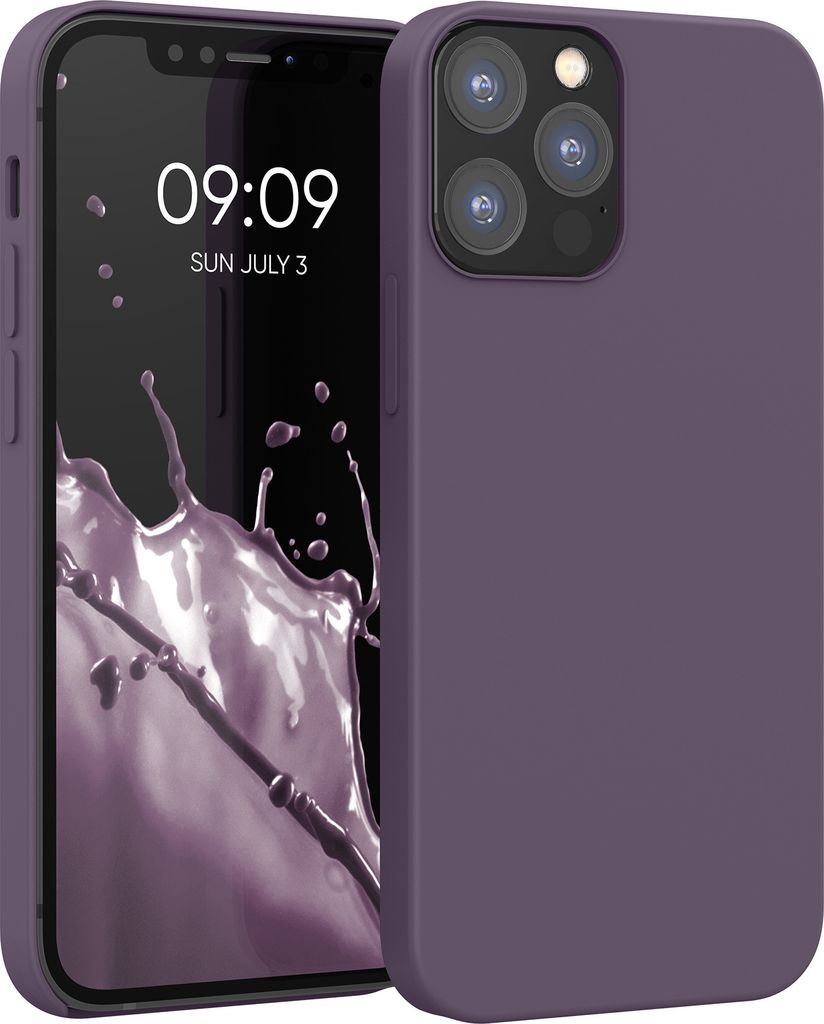 kwmobile Handyhülle für iPhone 12 Hülle / iPhone 12 Pro Hülle - Silikon Handy Case - weiche Oberfläche - kabelloses Laden - Helle Iris