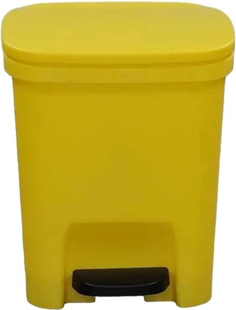 Pattumiera Bagno Rettangolare Sottile Gialla | Acciaio Soft Close