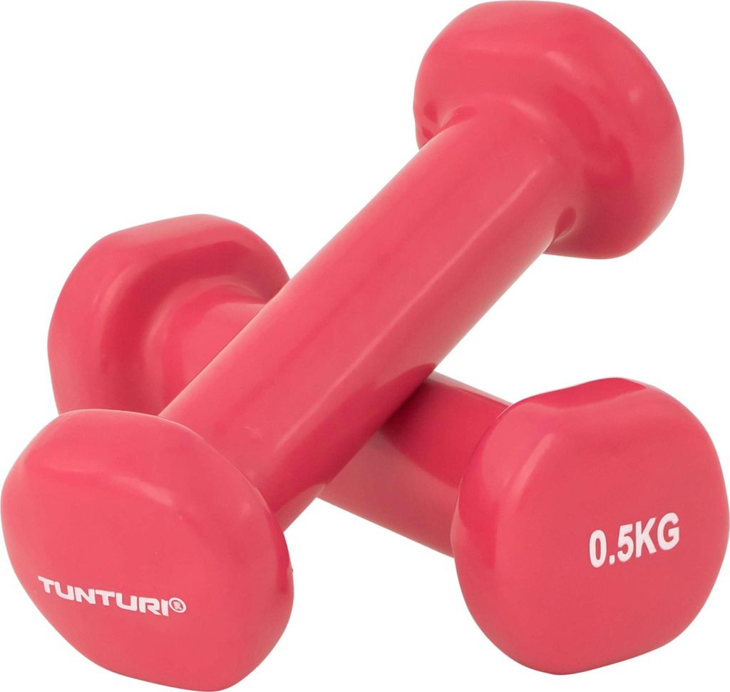 Tunturi Kurzhantel-Set, farbige Hanteln mit 2 x 0,5 kg, Vinyl, Stahlhanteln