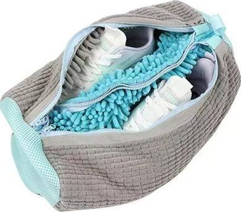 INF Doppel Waschmaschine Schuhwaschbeutel - Schützen Sie Ihre Schuhe! Grau