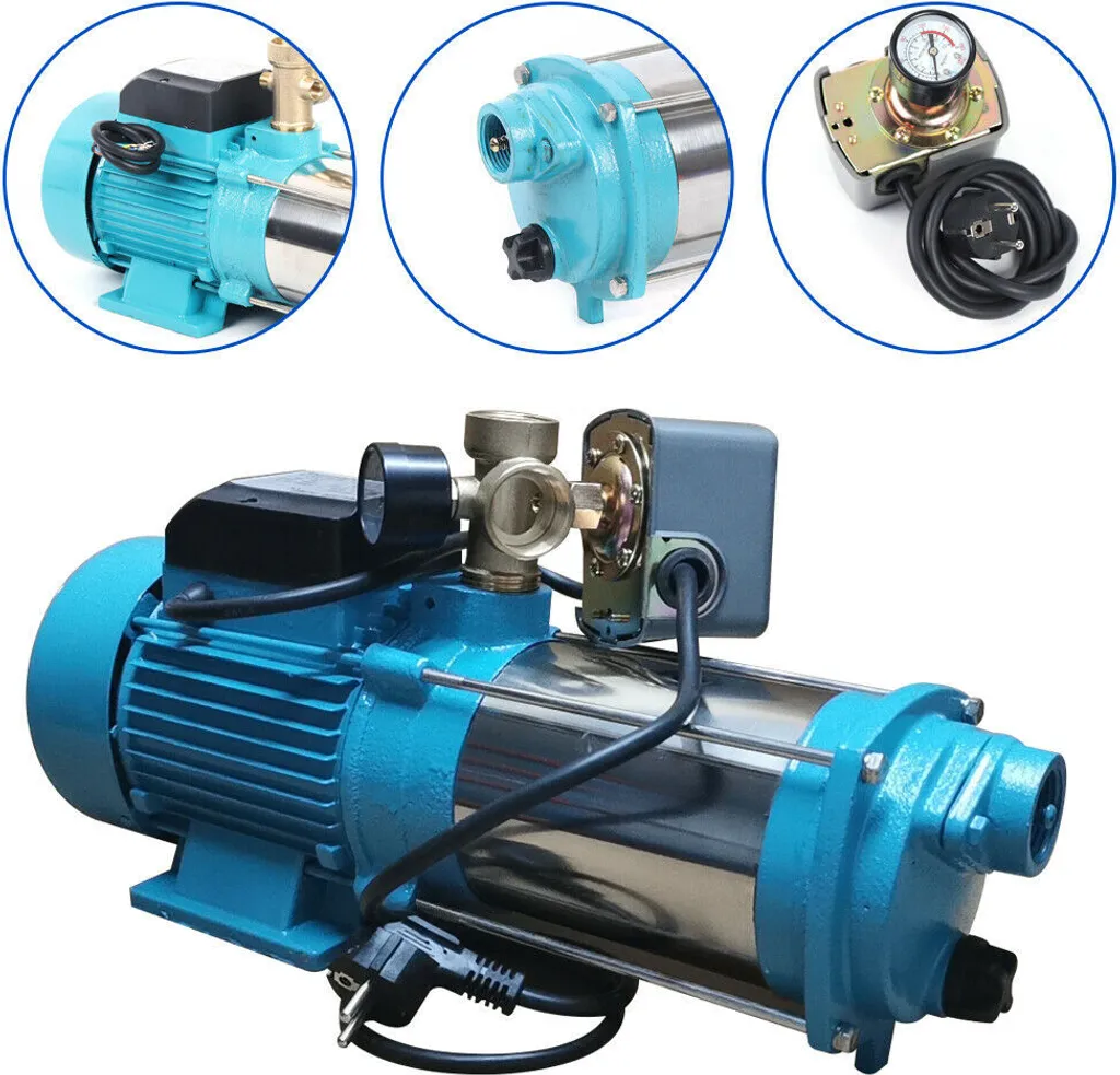 Pompe Centrifuge 1300W 4000 L/H avec Pressostat Automatique et Manomètre
