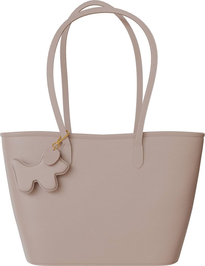 Damen Handtasche Echtleder Shopper Italy Innentasche 30635 rosa cipria/nero