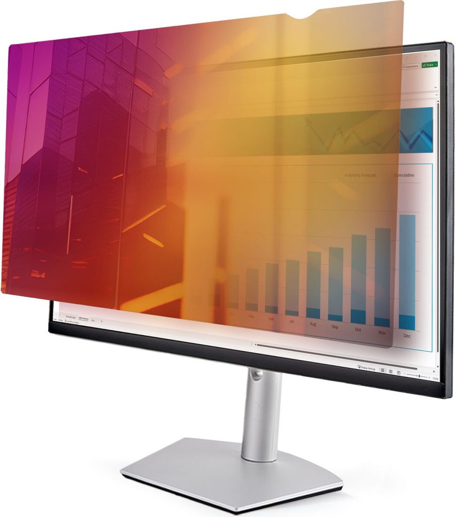 StarTech.com 27-inch 16:9 Gold Monitor Privacy Screen, Reversible Filter w/Enhanced Privacy, Glossy Computer Security Filter, Removable Screen Prot...