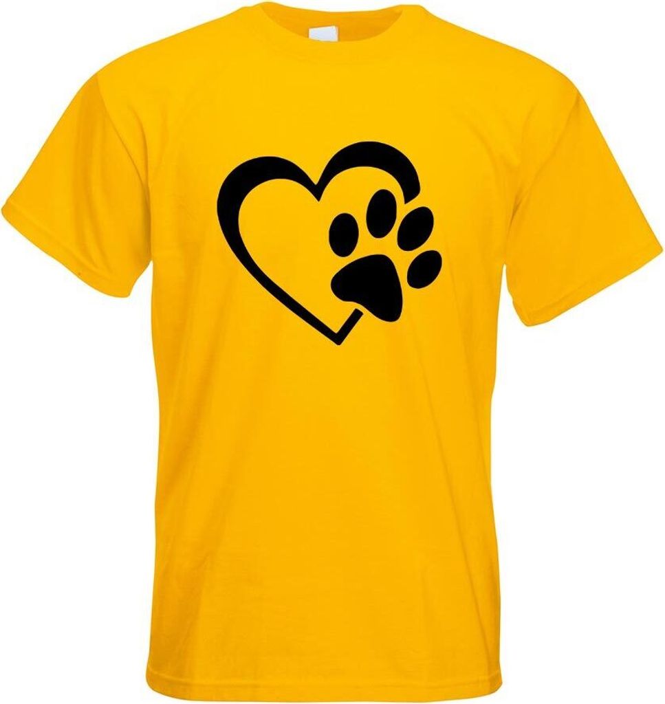 Kiwistar - T-Shirt - gelb - Herz für Tiere Motiv Bedruckt Funshirt Design Print - mit Motiv Bedruckt - Funshirt Design - Sport - Freizeit - Herren...