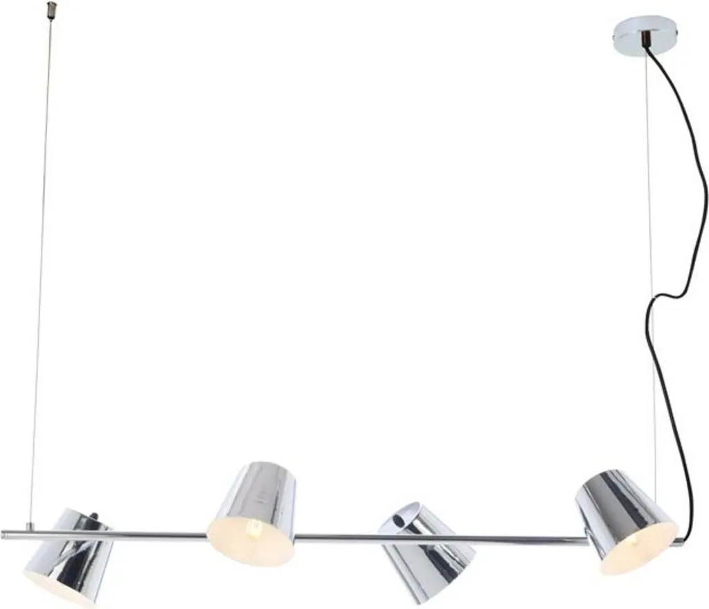 Suspension design pour salle à manger en métal chromé AYRAN 102cm