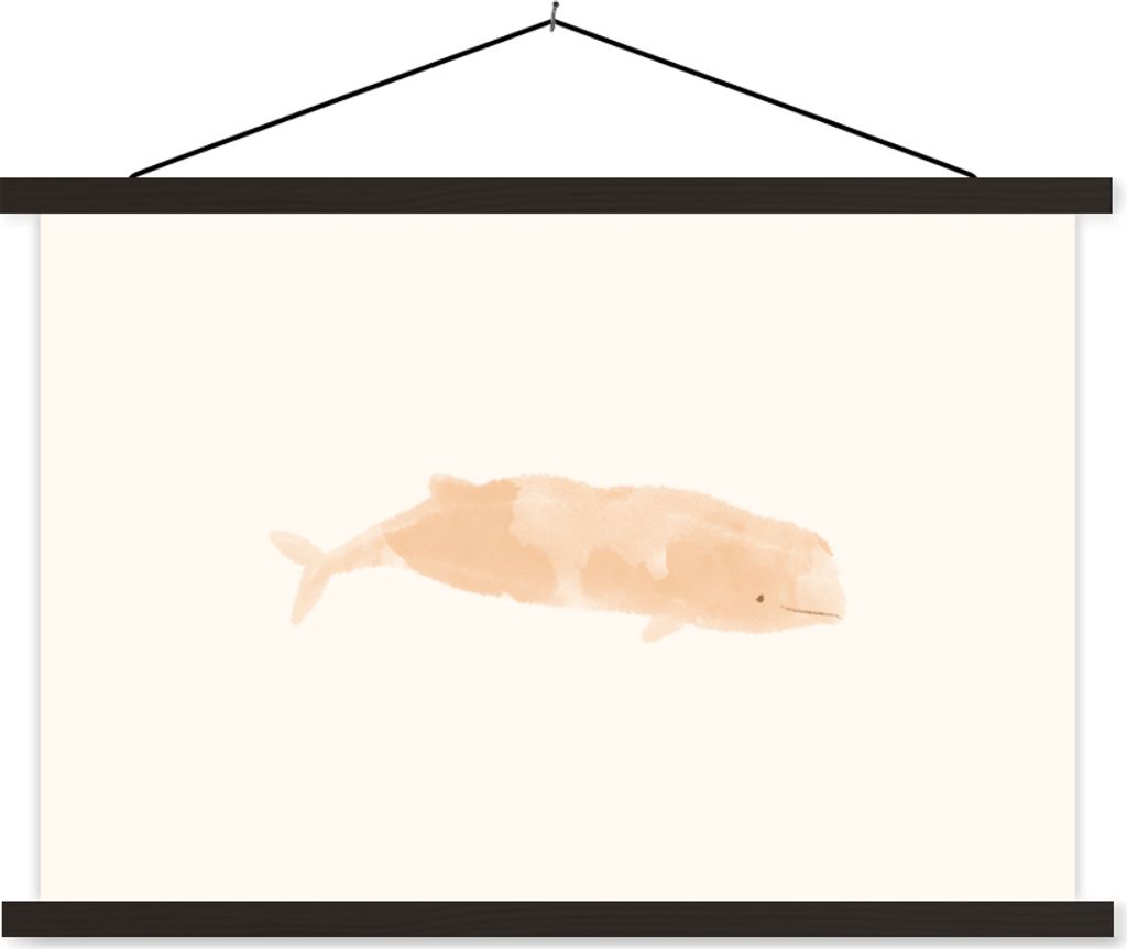MuchoWow Textilposter Fisch - Aquarell - Pastell 150x100 cm mit schwarzem Rahmen - Schlafzimmer