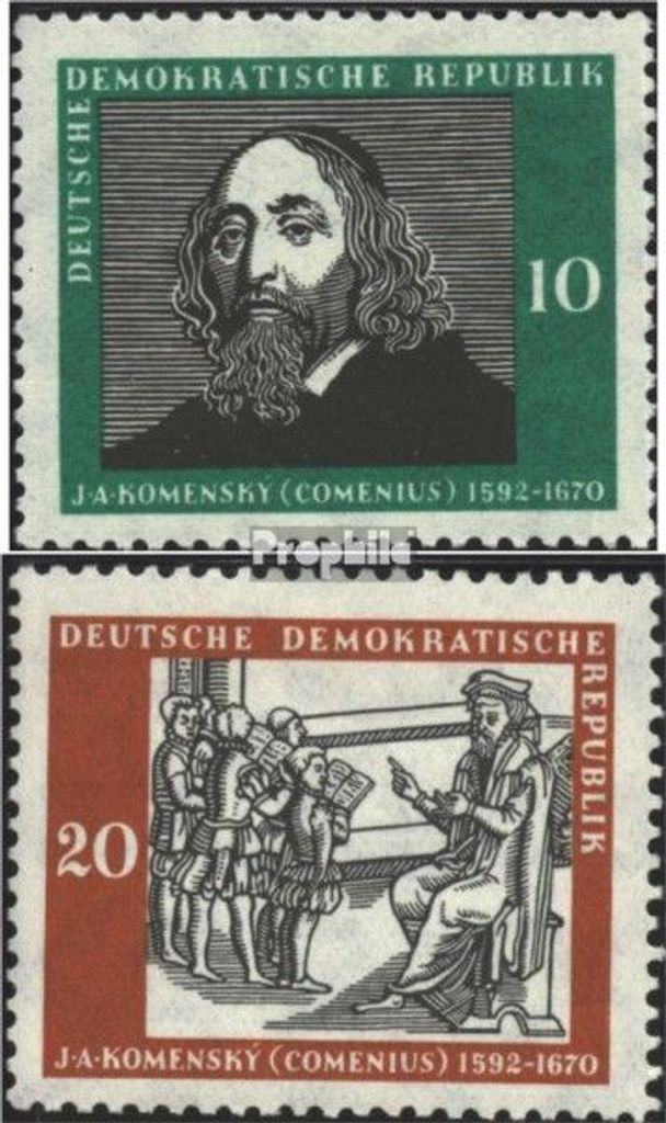 Briefmarken DDR 1958 Mi 643-644 (kompl.Ausg.) postfrisch 300.Jahrestag der Werke von Comenius