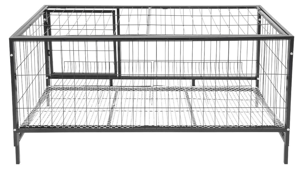 Hühnerstall & Hühnergehege - Indoor/Outdoor Hühnerkäfig - Automatische Eierentnahme - Für 9–10 Hähne - Eisen - Schwarz