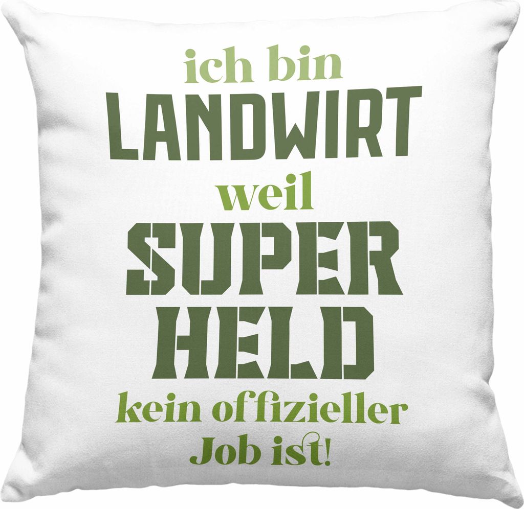 Trendation - Landwirt Geschenk Deko-Kissen mit Füllung 40x40 Landwirtschaft Geschenke für Männer Traktor Spruch Deko-Kissen mit Füllung 40x40 S...