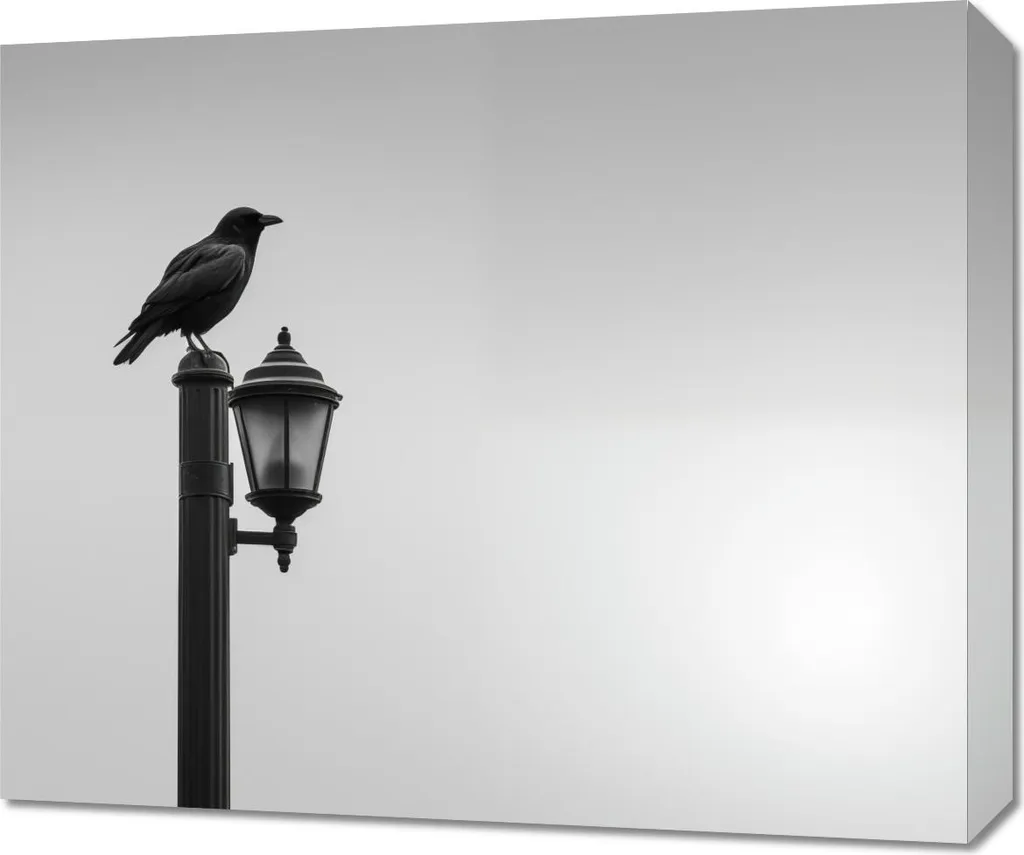 Tableau Image 60 x 50 cm Halte solitaire du corbeau - Déco Murale