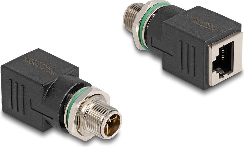 DELOCK M12 Adapter X-kodiert 8 Pin Stecker zu RJ45 Bu gerade