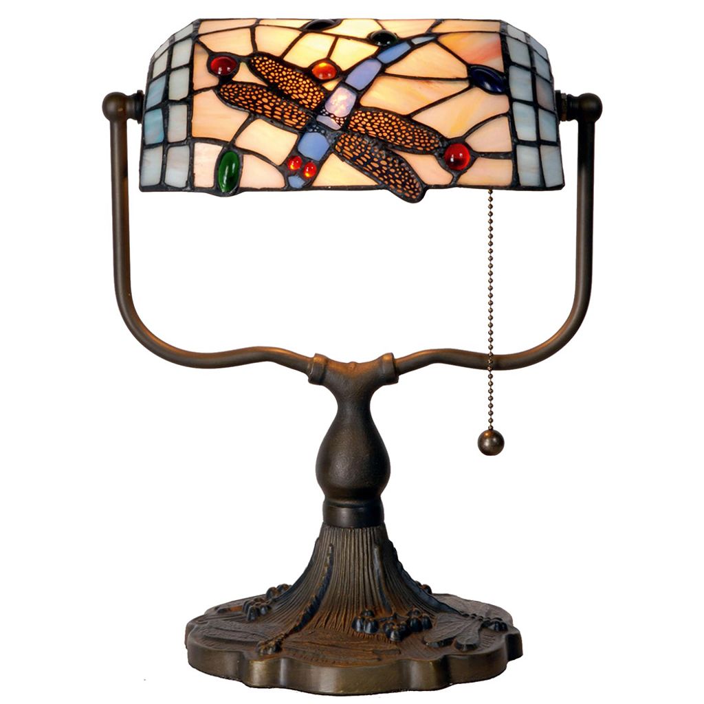LumiLamp Banker Leselampe Libelle Glas Mosaik 27 cm Produktbild 