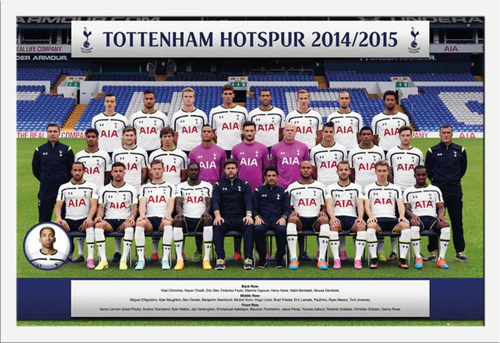 Official Tottenham 15/16 Team Poster Framed | Shinsuke White MDF