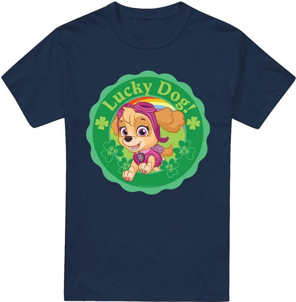 Paw Patrol - "Lucky Dog" T-Shirt für Herren - St Patricks-Tag TV6386 (XL) (Marineblau)