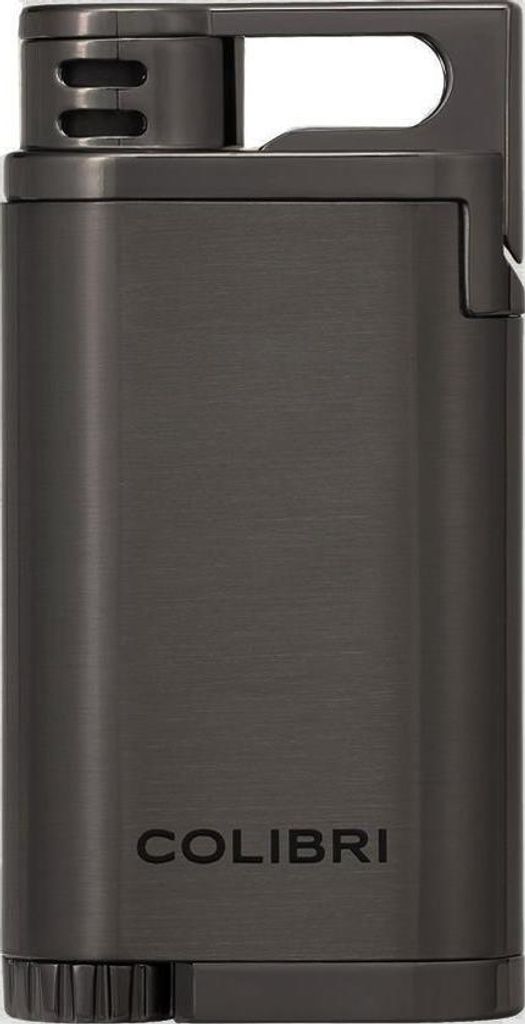 Colibri *Belmont II* Feuerzeug gunmetal mit Jet Flame + Füllstandanzeige