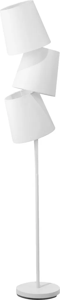 Beliani Lampadaire Crème Métal Blanc 164 cm - Luminaire Rétro 3 Abat-jours