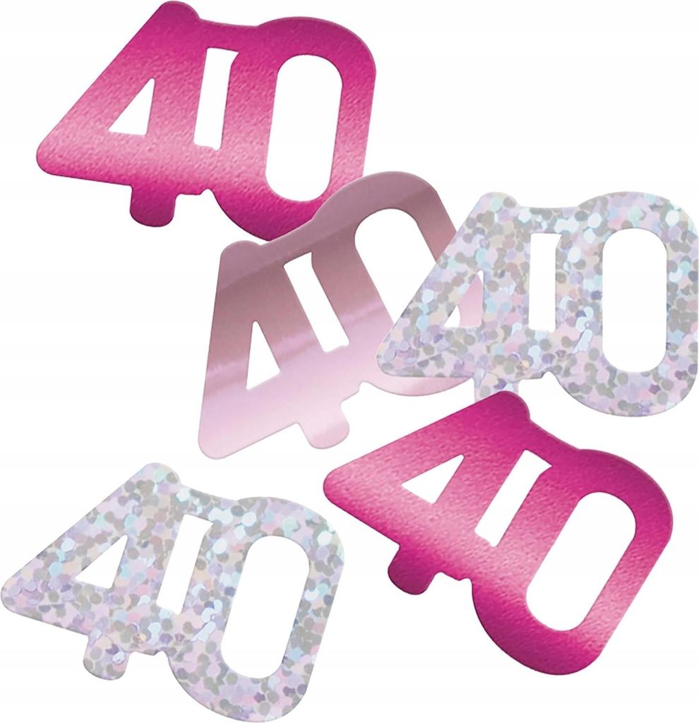 Deko Konfetti 40. GEBURTSTAG Pink Silber FORTY 14g