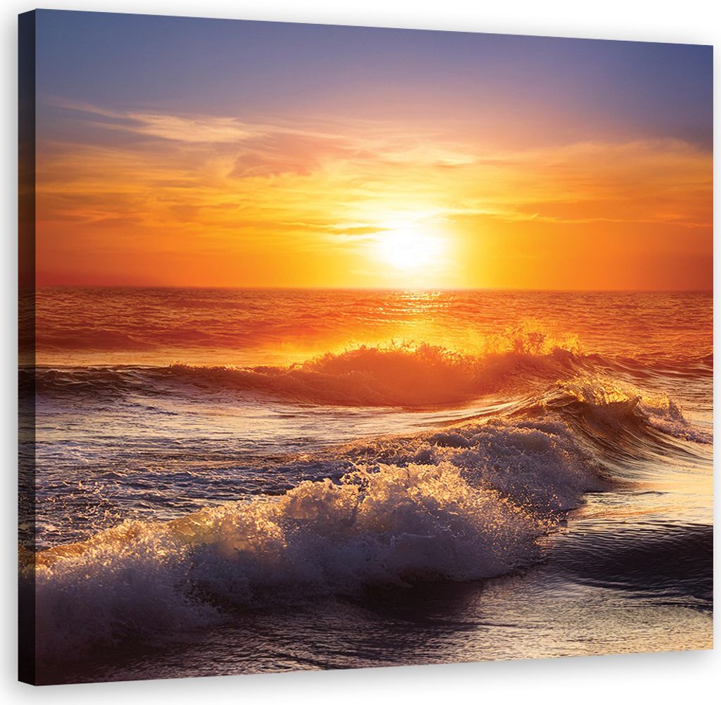 Leinwandbild Meereswelle Natur 30x30 Feeby Orange bild für die wand bereit zum aufhängen
