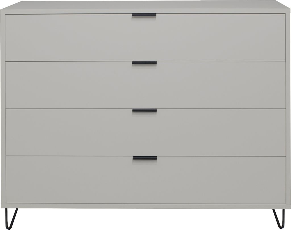 Schubkastenkommode >Bonnie< in kreidegrau matt lack - 119x101x45cm (BxHxT)
