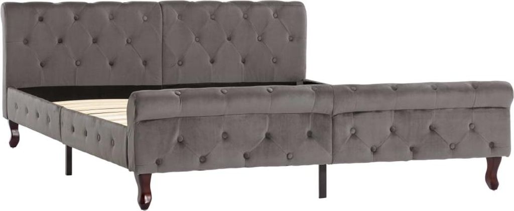 vidaXL Bettgestell Grau Samt 160 x 200 cm