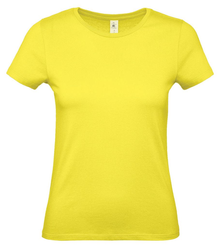 B&C Damen T-Shirt #E150 RW6634 (L) (Solargelb)