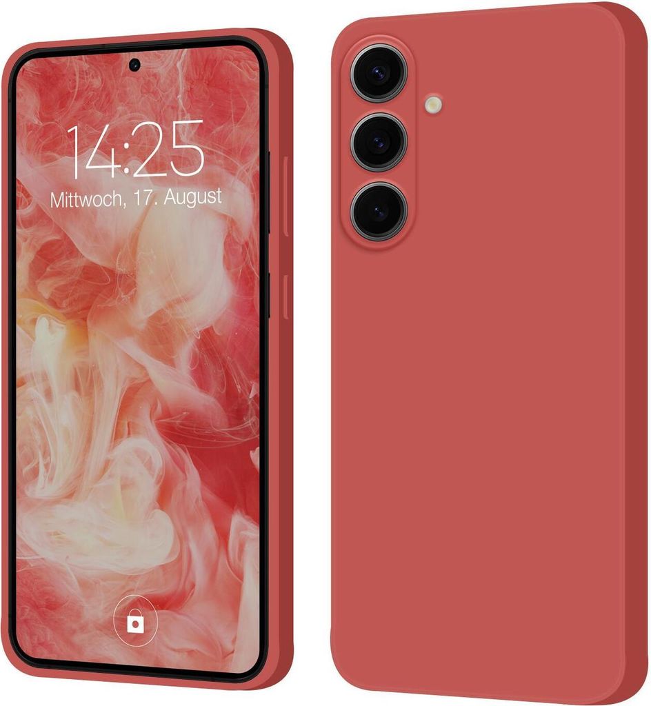 Hülle für Samsung Galaxy S24 FE Case Cover Bumper Silikon Softgrip Schutzhülle Farbe: Rot