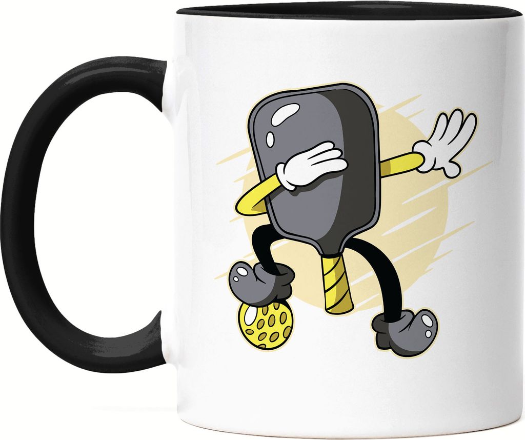 Pickleball Energy Tasse Schwarz Kraftvoll Spiel Schläger Dynamik Geschenk