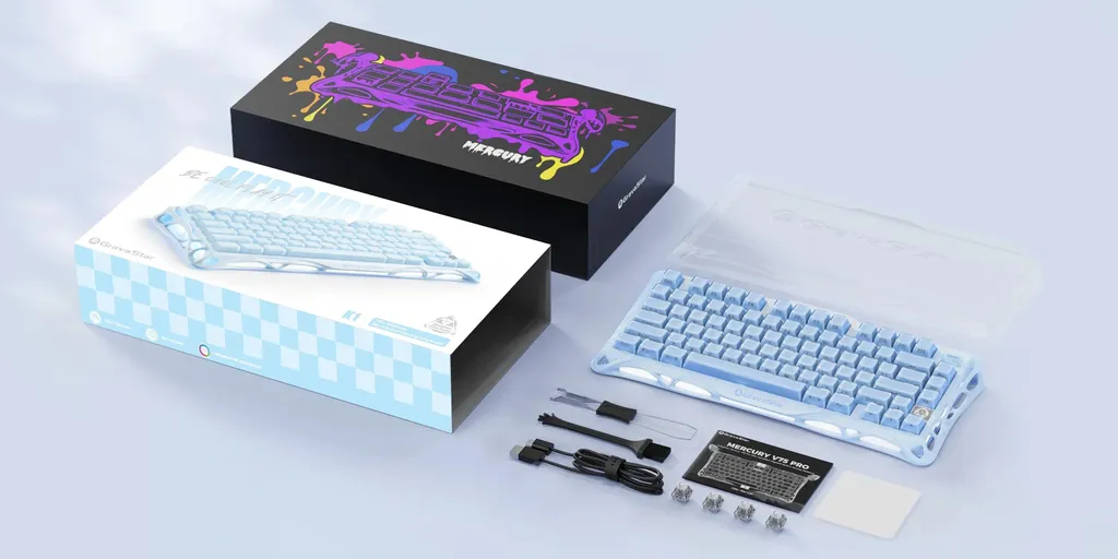 Clavier mécanique sans fil pour setup gaming GravaStar Mercury K1 ANSI