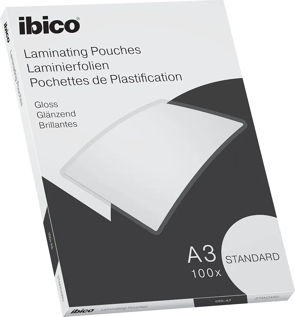 Ibico Basics Pochette à Plastifier A3 Brillant 250 Mic - Lot de 100
