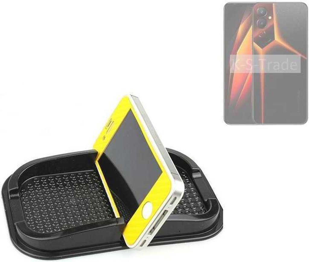 K-S-Trade Auto Anti Rutsch Matte Smartphone-Halter kompatibel mit Tecno Pova 4 Pro Haft Pad Armaturenbrett Handy-Halterung Silikon
