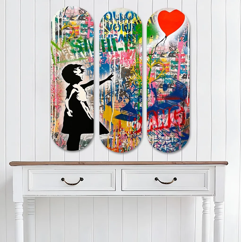 Décorer un Salon Moderne avec le Tableau Triptyque Wallity 20x70 cm