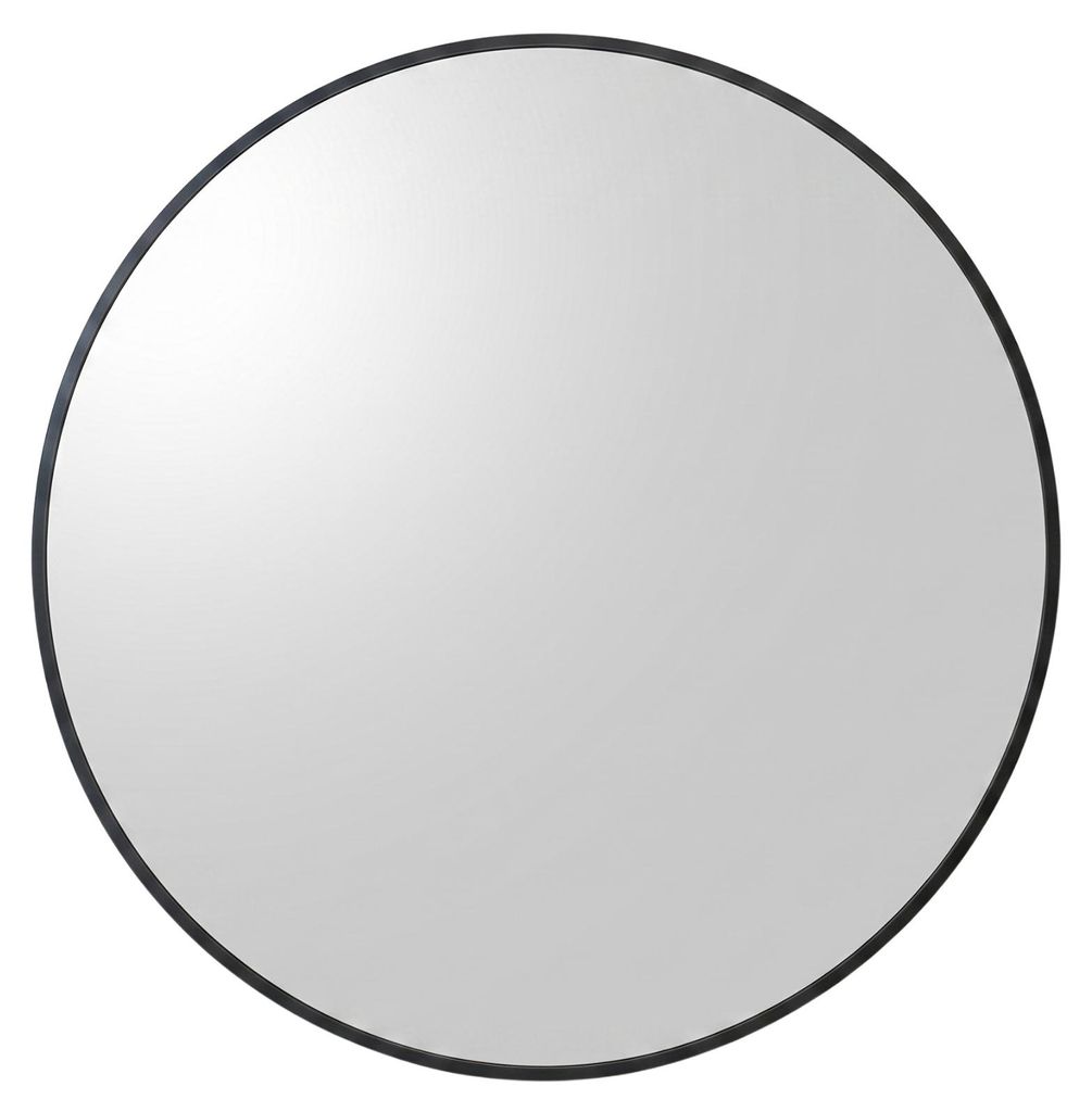 Rundes Wandspiegel in einem Metallrahmen, Ø 70 cm, schwarz Produktbild 