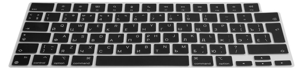 kwmobile Silikon Tastaturschutz für Apple Macbook Pro 16.2 2024 M4 A3403 / A3186 - QWERTY Russisch Keyboard Cover Abdeckung - Schwarz
