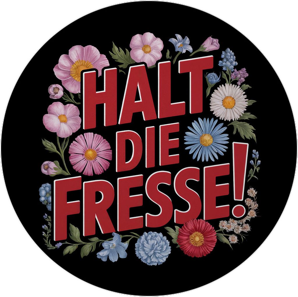Halt die Fresse Blumensprache Magnet mit Flaschenöffner rund