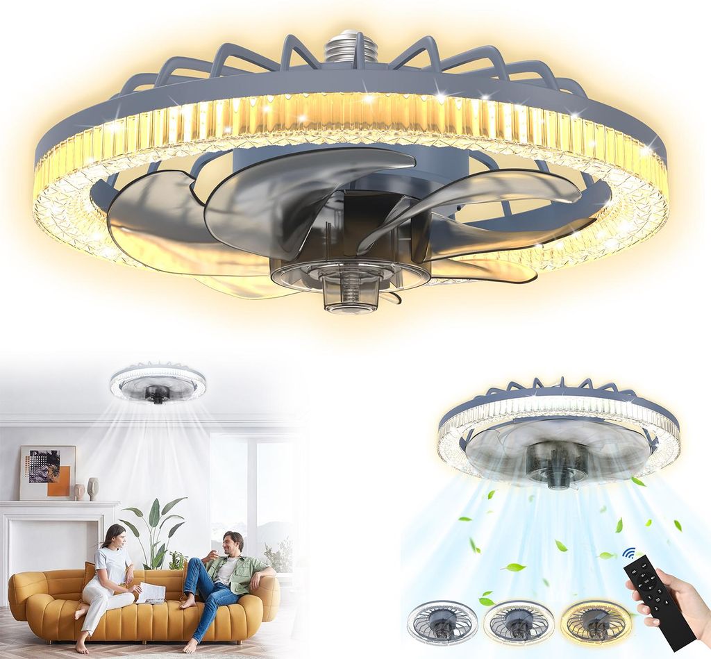 XINZI Ventilateur de plafond LED 60W - Lampe ventilateur 2 Image du produit 