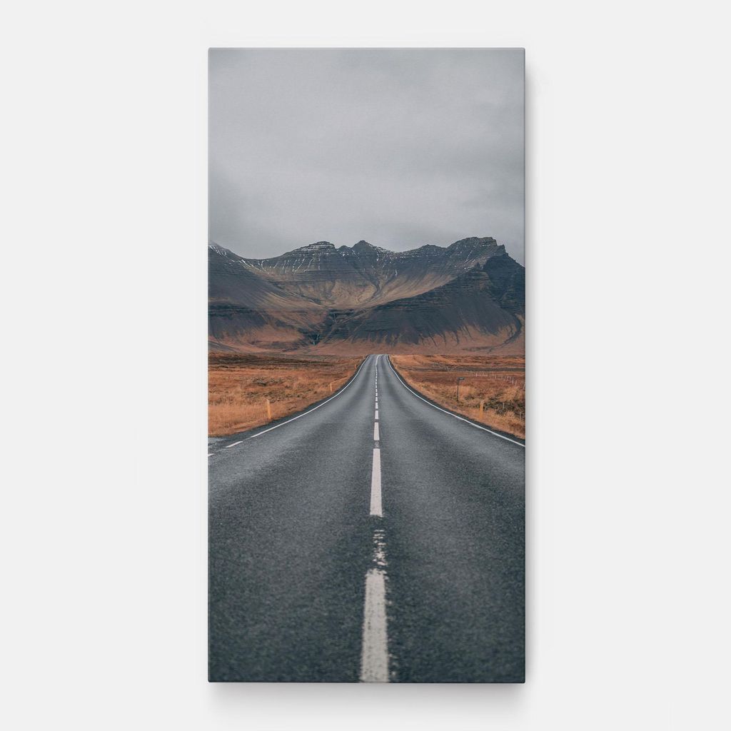 ARTHUB Leinwandbild 60x120 cm, Country Roads | Wohnzimmerdekoration, Hängende Bilder, Wanddekoration, Heimdekoration, Landschaften, Berge